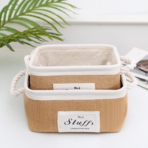 Day-style minimalist jute containing basket Containing Basket Tabletop Debris containing box cloth Art Hand snacks Finishing Hanging Hook