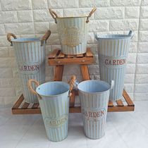 Retro Tin Barrel Flower Shop Flowers Barrel Dry Floral To Make Old Iron Keg Iron Art Flower Barrel Wake Bucket Decorated Living Room