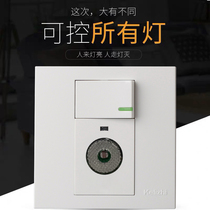 Type 86 open double control sound and light control inductive switch plus double-control building pass induction switch time-lapse switch