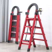 Versatile small ladder Home folding ladders Flower Racks Thickened Aluminum Alloy Herringbone Ladders Three-step Stairs Light