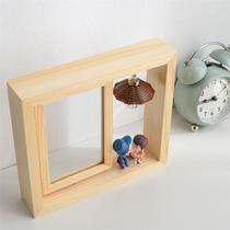 Creative 484 quality swivel photo frame Double face turning couple photo frame swing piece 6 inch pine wood photo frame Table wood screwup