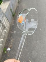 Long handle glass spoon high temperature resistant to painted domestic soup spoon transparent seasoning spoon seasoning spoon oil spoon sauce spoon tea spoon