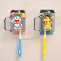 Free Punch Creative Mouthwash Cup Wall-mounted Cute Tooth Brushing Cup Hanging Wall Style Cartoon Child Tooth Cylinder Toothbrush Cup Shelve