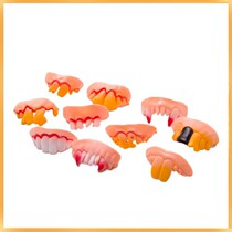 Live room props funny creativity novelty punishment shooting whole demagographic plastic tooth selfies suction powder premiere dentures