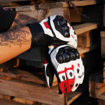 VROTE Motorcycle Riding Carbon Fiber Anti-Fall Gloves Male And Female Commuter Racing Sheep Leather Protective Four Seasons Breathable