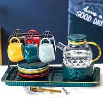 Nordic tea tea set of tea set Family used living room light lavish water cup with ceramic water mug mug cup with tray