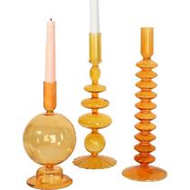 Nordic Retro Glass Candle Holders Creative Home Colorful Glass Pendulum Wedding candlelight dinner Photographed Decoration Props