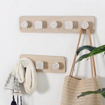 Nordic wind minimalist about wood hanging clothes hook Creative walls wall clothes hat rack wall-mounted Xuanguan into door clothes hanger