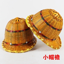 Large edge bamboo woven safety helmet breathable cooling cool and cool and environmentally friendly bamboo rattan sunscreen sunscreen Safety helmet