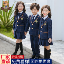 British style childrens school uniform Kindergarten garden uniform Spring and Autumn clothing Primary school childrens siblings suit suit class suit customization