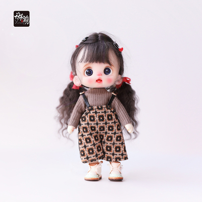 taobao agent OB11 baby clothes coffee bean bib suit with casual 12 points bjd doll clothes ufdoll ymy