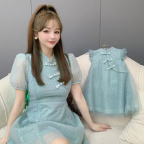 Special pro-sub-dress country windy collar dress childrens skirts 2022 Summer new fried street Mother women dress foreign air