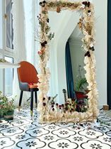 Mirror transformation diy full body in wind decoration materials bezel network red same dry flower Sydney paper hand-made