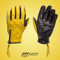 Fulu Garage Original Japanese Lingge Retro Motorcycle Gloves Leather Sheepskin Yellow Riding Gloves Spring and Summer