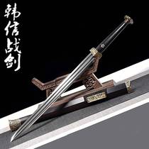 Longquan Han Xin Sword double - trough pattern steel clad blade black sandalwood pure copper - cut tool undeveloped