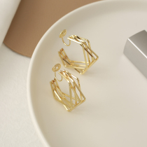 earrings female summer geometric multilayer metal texture earbuds retro port Atmosphere Quality Ear nail Mosquito Coil without ear clip