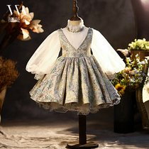 Female baby grabbing Mondays year old gown Summer girls spring dress Childrens palace Palace Windloretta Little Ocean Dress