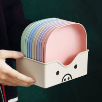 Wheat straw spittle disk household dining table trash trash disc spittle fracture disk with base collection box