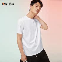 Mr Bu Chunxia short sleeve T-shirt man 2022 New liquid ammonia anti-wrinkle black tech pure color T-shirt GT01313