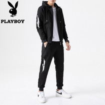 Playboy sweater mens coat 2021 new spring and autumn season trend hooded top suit mens handsome