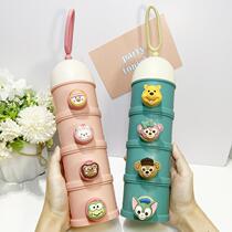 Cartoon baby powder box portable outdoor sealed moisture powder supplementary storage tank large capacity division fragmentation