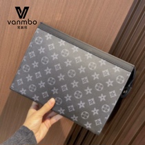 Leather men handbag 2023 new envelope handbag pack big business bag trend luxury goods
