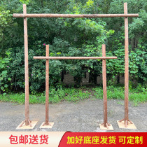 Fir trunk with bark birch log decoration anti-corrosion wood flower art wedding arch flower rack climbing rattan bracket fake flowers