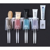Toilet toothbrush holder mouthwash cup suit wall-mounted toothbrush shelving toothbrush cup shelf toothbrushing cup free of punch