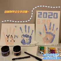 Couple Diy Oil Painting Handprints Remembering Hand Painting Lovers 520 Valentines Day gifts to send girls to boyfriend oil painting