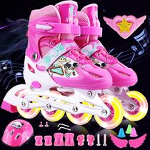 Size adjustable) 3-5-7-9-12-year-old male and female child skates suit childrens dry ice skating wheel sliding shoes