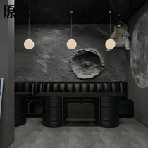 3D stereo lunar surface wallpaper crater industrial wind wallpaper restaurant bar background wall wall wall