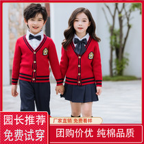 Kindergarten garden clothes English spring clothes first grade primary school students class uniforms childrens uniforms set Spring and Autumn three sets