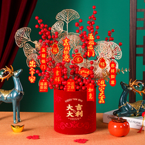 Housewarming Decoration Fortune Fruit Bucket Entering New House Moving Gift Living Room Desktop Decoration New House Entering Ceremony Supplies