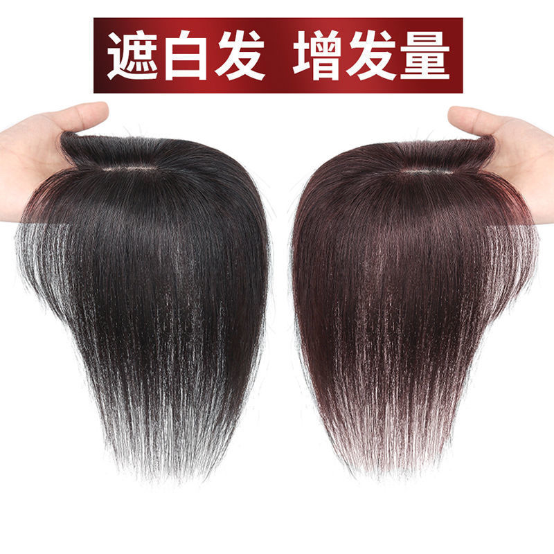 Liu Hai Wig Piece for Women's Head Repair Hair Cover White Hair Imitation Human Hair Fluffy Natural Hair Rare Repair Hair Block