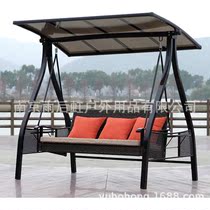 Home balcony garden terrace cast aluminum iron art swing outdoor swing courtyard aluminum alloy three-person rocking chair outdoor