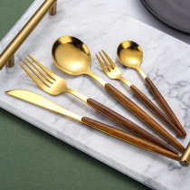 Steak Western food cutlery knife and fork spoon set three-piece stainless steel spoon Fork restaurant cowhett home Grade