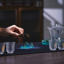 Life of water tea glass shelves household tea tabletea pets-green mountains (green green gold)