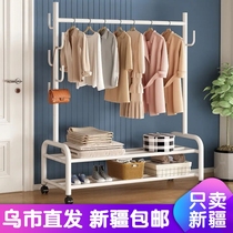 Drying rack simple coat rack bedroom hanger rack household floor vertical indoor drying clothing rod