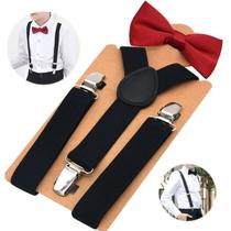 Childrens strap bow tie suit boy bow British accessories baby strap clip candy color pants clip Korean version