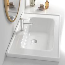 Washbasin easy to clean high temperature firing washbasin ceramic one-piece Taichung basin anti-dirt basin solid and durable