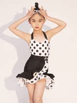 Lacquer Latin dance costumes 2023 spring and summer new childrens womens women rehearsers Girl Wave Point Dance Suit Split Suit