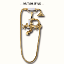 Butterfly pottery bathroom direct sale British retro telephone bathtub into the wall faucet hanging wall shower shower export quality