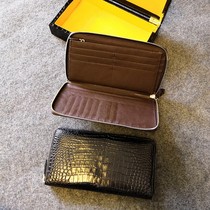  Dragon rune authentic Thai crocodile leather long wallet mens belly handbag without stitching leather zipper mobile phone wallet
