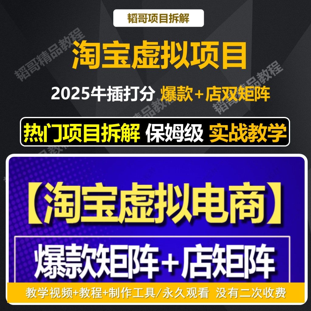 淘宝虚拟电商项目全新思路0门槛选品爆款+店矩阵操作玩法运营教程｜25年小白逆袭指南-独立站-淘宝好物网
