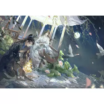 二哈和他的白猫师尊 灯火幻梦灯光画 钻石画二哈和他的白猫师尊-钻石画二哈和他的白猫师尊促销价格、钻石画