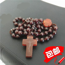 Five-ended Garnet Rosary Rosary Rope Cross Main Gift