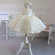 Girls catwalk piano performance wedding dress puffy gauze dress flower girl baby birthday princess dress