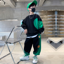 Boy suit 2022 new spring dress Chauchai chic fashion CUHK Childrens Ocean Fried Street Sports Boy Spring and Autumn