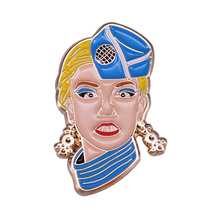 Britney music pin trendy stewardess uniform brooch pop culture art collection