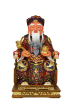 Wenli Buddha with solemn Buddha statue pure incense camphor wood carving hand-painted gold Dunhuang color land master 12 inches